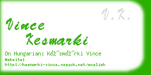 vince kesmarki business card